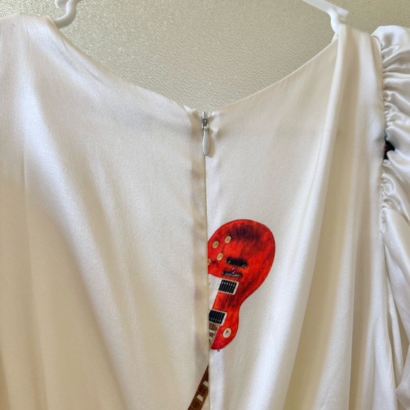 SILVIA TCHERASSI Tortoreto Guitar Silk Maxi Bow Dress White Sz XS - Picture 9 of 12